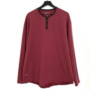 BYLT Drop Cut Henley Longsleeve Size XXL Red